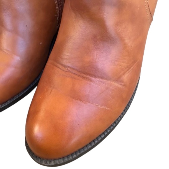 Wanted Women' 7.5 Brown & Gold Decor Zip Closure Synthetic Leather Ankle Boots - Picture 7 of 15